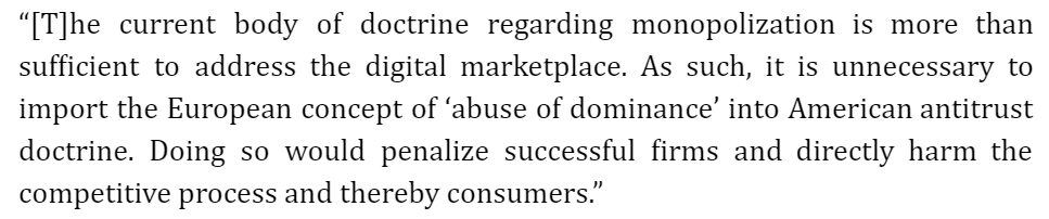 Former Republican FTC Cmr.  @ProfWrightGMU has said the same thing