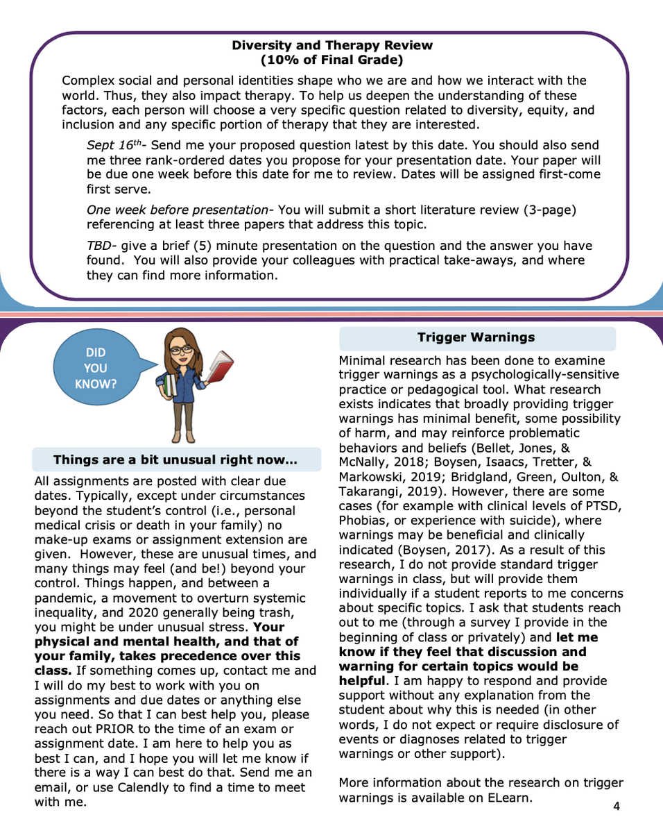 DrErnestus's tweet photo. Truly, this #visualsyllabus for my psychotherapy class was the best waste of my time, and now I can't focus on anything productive. Will I ever finish my Abnormal new prep, or will I simply fuss with details forever? Stay tuned!
#AcademicChatter
@TeachPsych https://t.co/ln7yFEshvl
