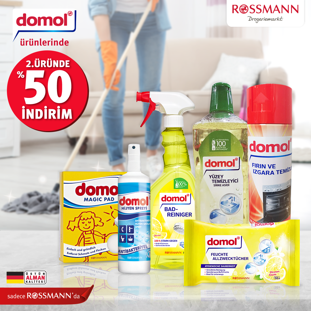 RossmannTurkiye's tweet photo. ✨ Ev temizliğinde en büyük yardımcılarınız ➡️ Domol ve Flink&Sauber temizlik ürünlerinde 2. ürüne %50 indirim fırsatı 3 Ağustos tarihine kadar tüm Rossmann mağazalarında ve https://t.co/8NE8sNUkn9'de sizi bekliyor! Sakın kaçırmayın. #Rossmann #Domol #FlinkandSauber https://t.co/HqARqQAxfe