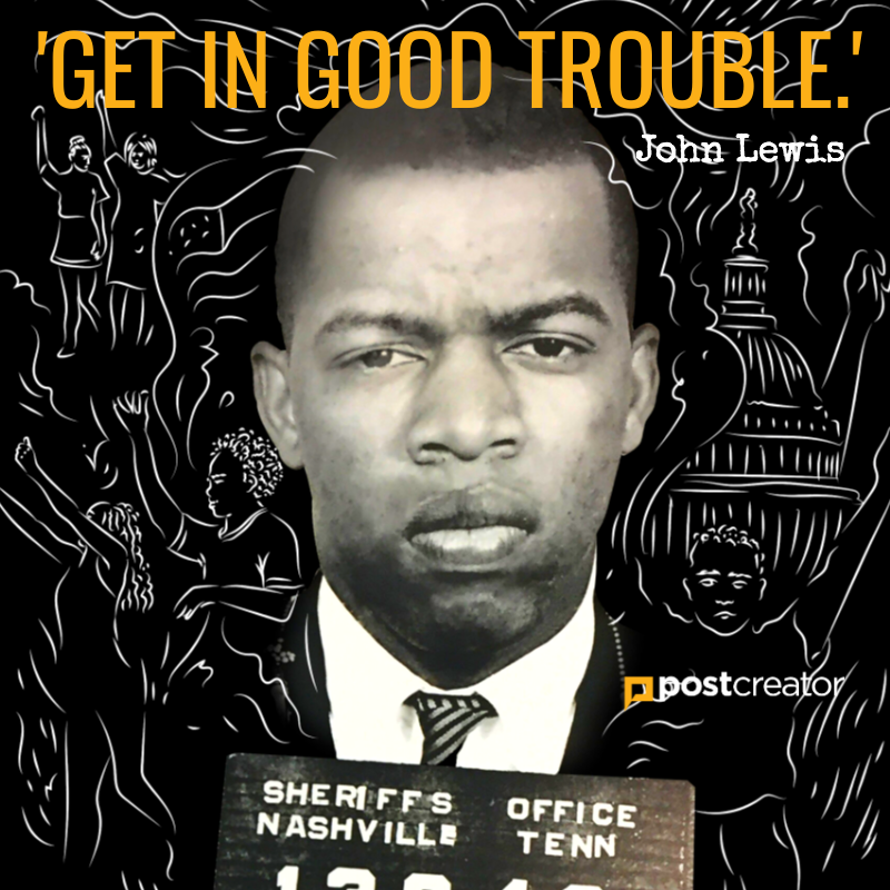 postcreator's tweet image. RIP John Lewis. A true hero. 

#johnlewis
#goodtrouble