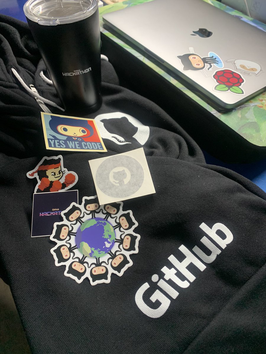 shahpreetk's tweet photo. Me in my comfy hoodie singing “gotta stick ‘em all”
@GitHubEducation @github #stickers #githubHackathon #hoodie https://t.co/EqBFuBdnFk