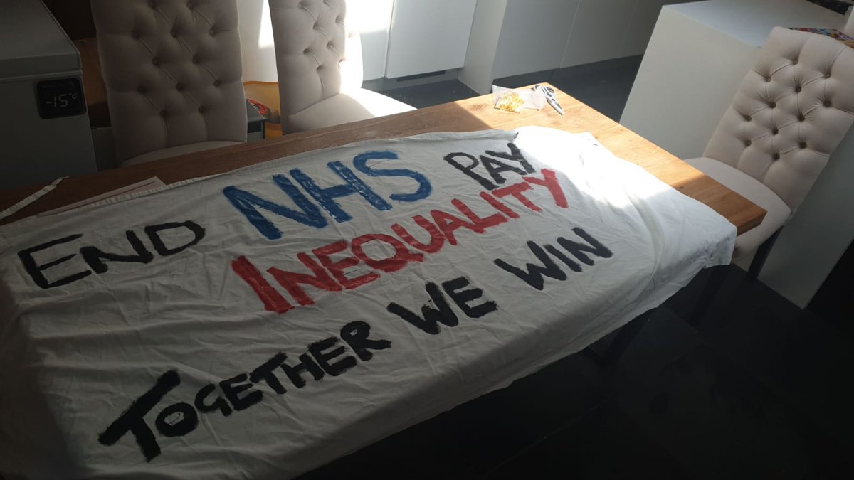 For those able to go to the #PayProtest today. Meet at St Thomas' at 5pm to March to Downing Street at 6pm. Keep an eye out for this banner where you'll find kindred spirits from <a href="/RCN_ISEL/">RCN Inner SE London</a>