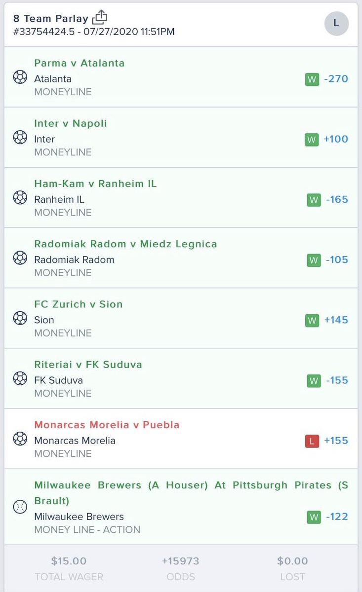 br_betting's tweet photo. Homie lost 4 parlays by one pick on the same night 🤮

(via k_moses215/IG) https://t.co/1UrpG38Xid