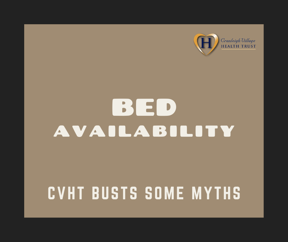 CranleighHealth's tweet photo. Cranleigh Village Health Trust busts some myths, starting with this one about community bed availability. Visit our virtual exhibition at https://t.co/zTAgNPUDzA to learn more about the plans. https://t.co/WHiNIl3Llr