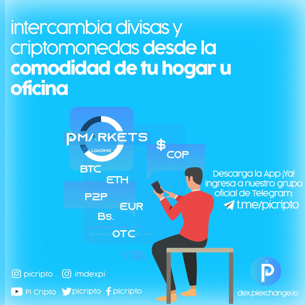 jhewinnson's tweet image. ¡Regístrate, Participa y Disfruta del lanzamiento de la App #PiMarkets, Donde podras realizar tus Intercambios de Divisas y Criptomonedas!

Descargarla desde Telegram uniendote al grupo @PiCripto
.
#PiCripto #PiMarkets #Divisas #Blockchain #Venezuela