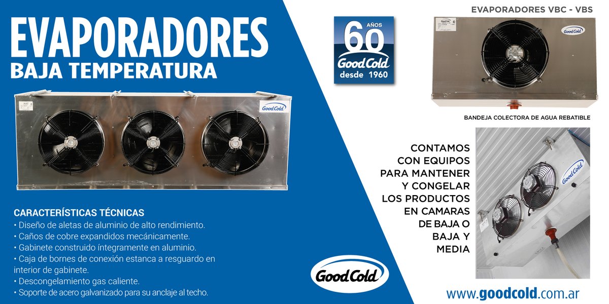 goodcoldarg's tweet photo. ¿Conoces nuestros evaporadores?
Estos equipos son de baja o baja y media temperatura para mantener y congelar los productos en cámaras.

#goodcold #somoslasoluciondelfrio #evaporadores #refrigeracion #refrigeracionindustrial #refrigeracioncomercial #frio #comunidadgoodcold https://t.co/vEPPaABkgr