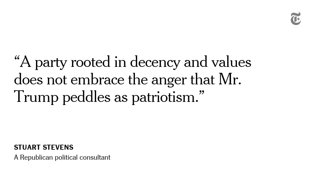 Mr. Trump has served a useful purpose by exposing the deep flaws of a major American political party, says  @stuartpstevens. He has made it impossible to ignore the long-developing fault lines of the Republican Party.  http://nyti.ms/308ugPp&nbsp;