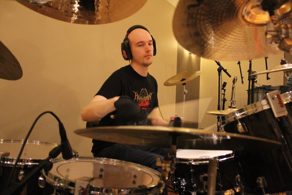 Hyperion613's tweet photo. The recording of our second full length album has finally begun. Anders is currently hard at work grinding away at his craft. https://t.co/nRrU1BS73p
