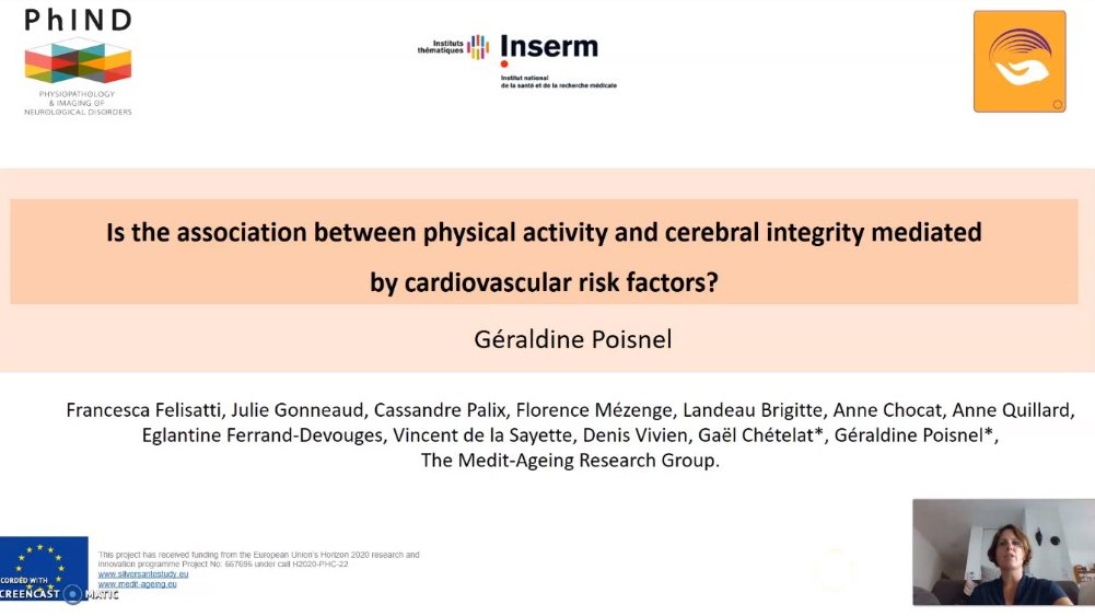 S_Maltezos's tweet photo. Nice presentation by Dr Géraldine Poisnel @Inserm @Universite_Caen who found that insulin levels &amp; BMI mediates the relation between physical activity &amp; brain volume. Remember a healthy brain can be tied to a healthy heart! #ReservePIA #AAIC2020 

Available in the On Demand PIAs https://t.co/S5bDveXo95