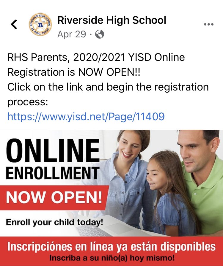 Ranger Students and Parents...Online Registration in 3 - 2 - 1 GO