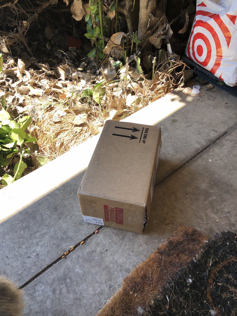 ashliewaters's tweet photo. @FedExHelp 2nd time this driver has tossed/dropped a pkg on porch- this one labeled fragile with up arrows, also labeled pkg 2 of 2 but did not deliver 1 of 2 so I don’t know where the rest of my order is. Please advise on how to properly report this driver. https://t.co/dpgA5M67se