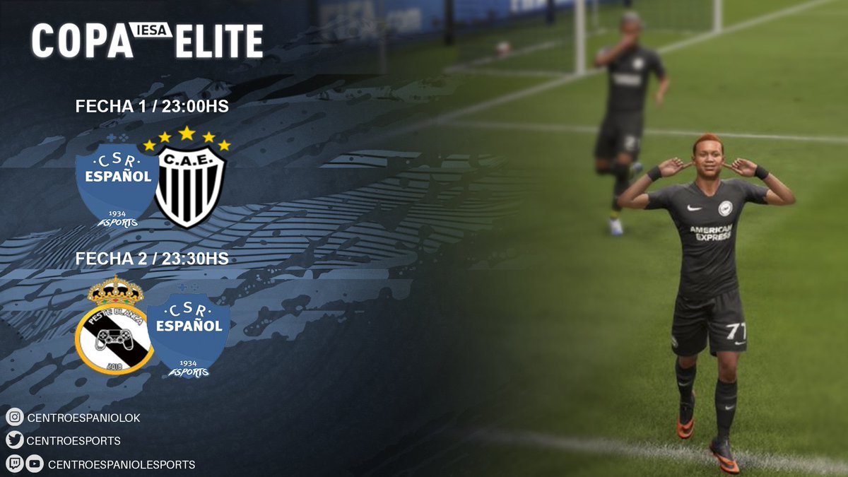 #CopaEliteIESA // #FIFA20🎮

Arranca la 🏆 mas prestigiosa de argentina y frente a dos duros rivales 

🖥️ | Transmisión en Vivo:  twitch.tv/centroespaniol…

#VamosCentro⚪🔵