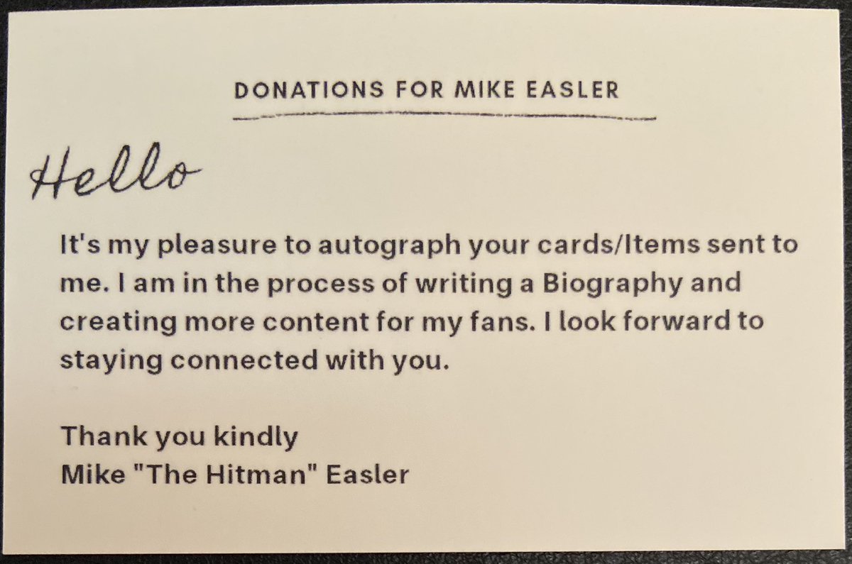 ScribSports's tweet photo. #TTMsuccess with 2/2 from Mike “The Hitman” Easler, including an #87Topps for #Project87 and his #78Topps rookie card. Also answered my brief questionnaire. Thanks, Hitman!
Especially if you ask him for an autograph, consider supporting the project that Mr. Easler is working on! https://t.co/GqeBoB3KBN
