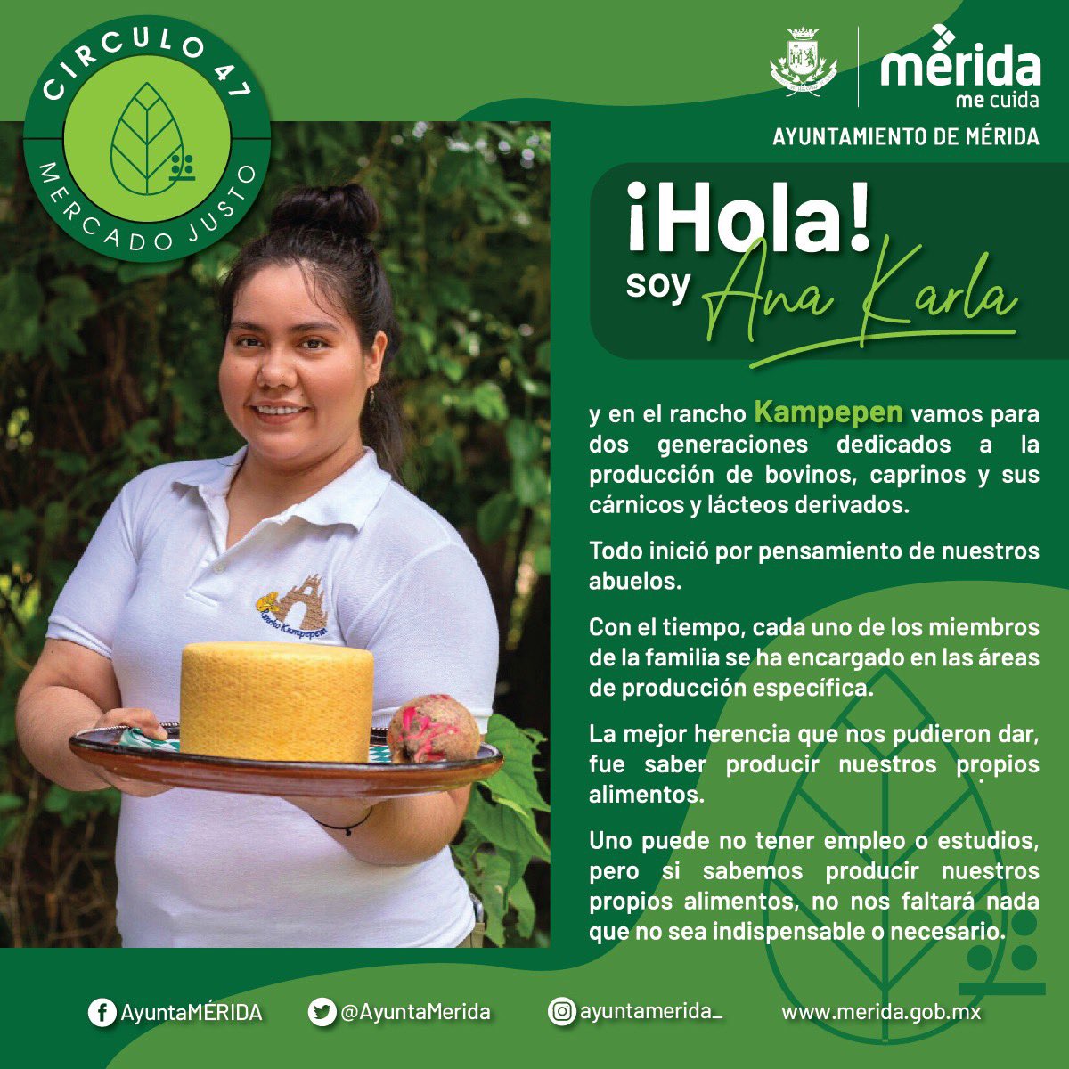 DesSocialMerida's tweet photo. Conoce a Ana Karla, una de las 366 productoras y productores que participan en #Circulo47 👩🏼🌾
Por instrucciones del alcalde @RenanBarrera luchamos cada día por el desarrollo de nuestras comisarías.
¡Lo hecho por manos yucatecas, es hecho con amor! https://t.co/FnWu19Jzxm