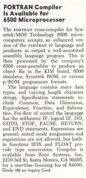 in case you need FORTRAN for the 6502.