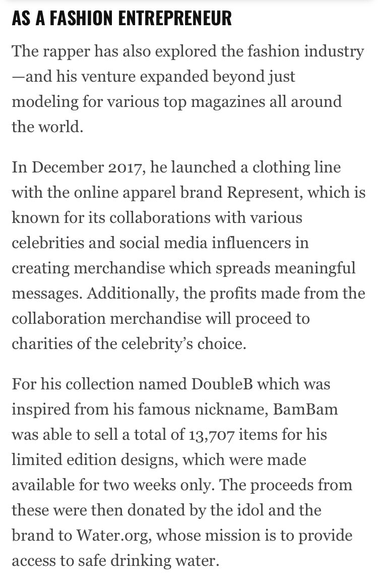bambam is also a very influential thai idol and his billboards are everywhere in thailand. he does his best to bring about a change. he launched a clothing line and donated all his earnings to an organisation that works to bring safe drinking water to everyone!