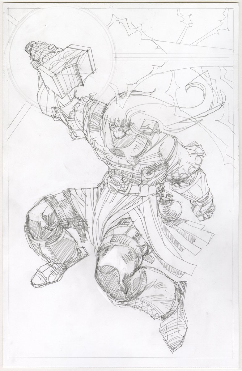 WalterSimonson's tweet photo. Thor from my comic, Ragnarök. Pencils. 11 x 17. 2020.

WIP. https://t.co/psvEfNr4Dm