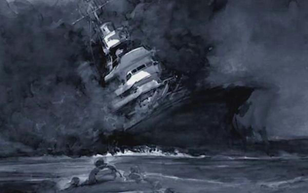 SenatorBanks's tweet photo. It is the 75th anniversary of the USS Indianapolis sinking. Each year gets more difficult as survivors pass away, but we honor those 10 remaining and their fallen brothers for their sacrifices today. https://t.co/TV4uRiVLSH
