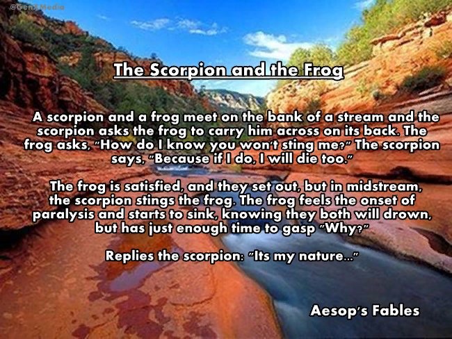 Aesop warned you. Be smarter than the frog. #EndTheGOP  #RESIST