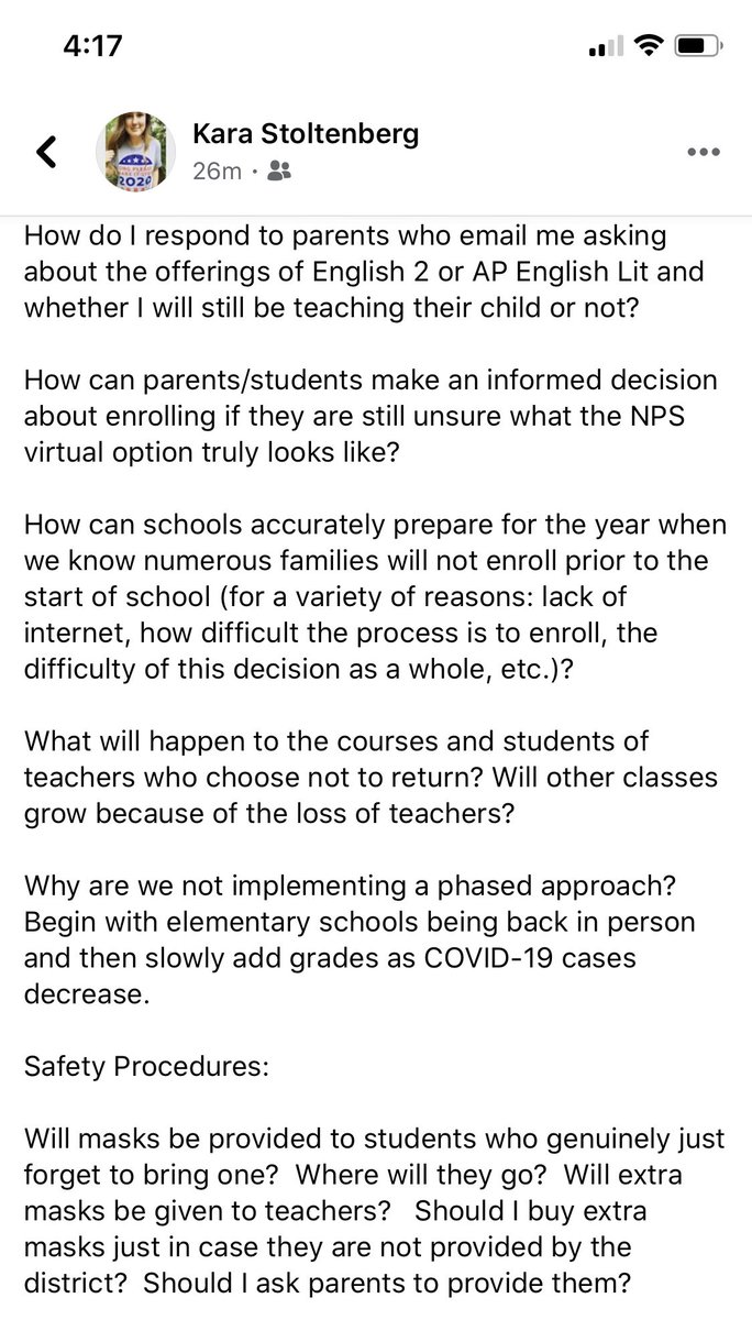 I don’t mean to upset anyone, but this is why secondary teachers are beyond stressed. We know our jobs and we are going through the scenarios trying to figure out how this work. We have a lot of unanswered questions.