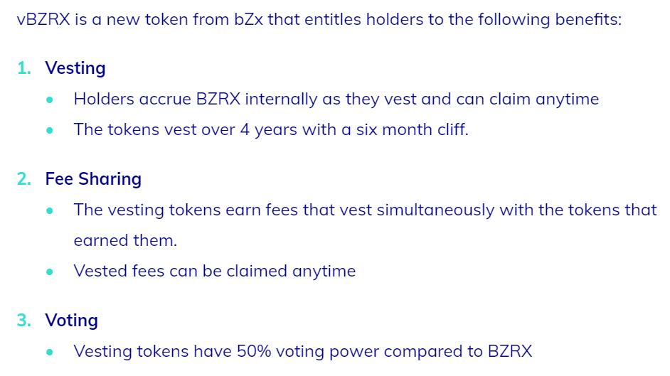 2/ In order to fill the ETH hole, they launched a program where bZx ETH can be converted to a vesting bZx token (vBZRX)They vest over a long time - 4 years, but can accrue fees and participate in governance