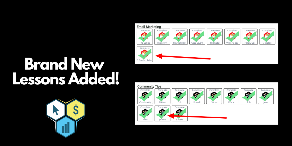 CTPtalk's tweet photo. Never. Stop. Learning!
We've added brand new lessons to your training inside of CTP....
Special thanks to @JanellePineau for the awesome Community Tip!
#AffiliateMarketing #EmailMarketing https://t.co/jXO1Kpi82M