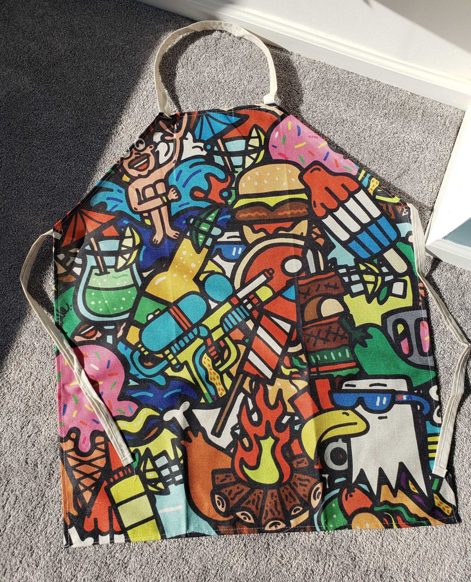 SteveRSVLTS's tweet photo. How about this delicious 1 of 1 @RSVLTS apron for grillmaster Michael Greenlee to wear on his "Cooking In RSVLTS" video series? Mama mia! 🔥 https://t.co/VyLapb375d