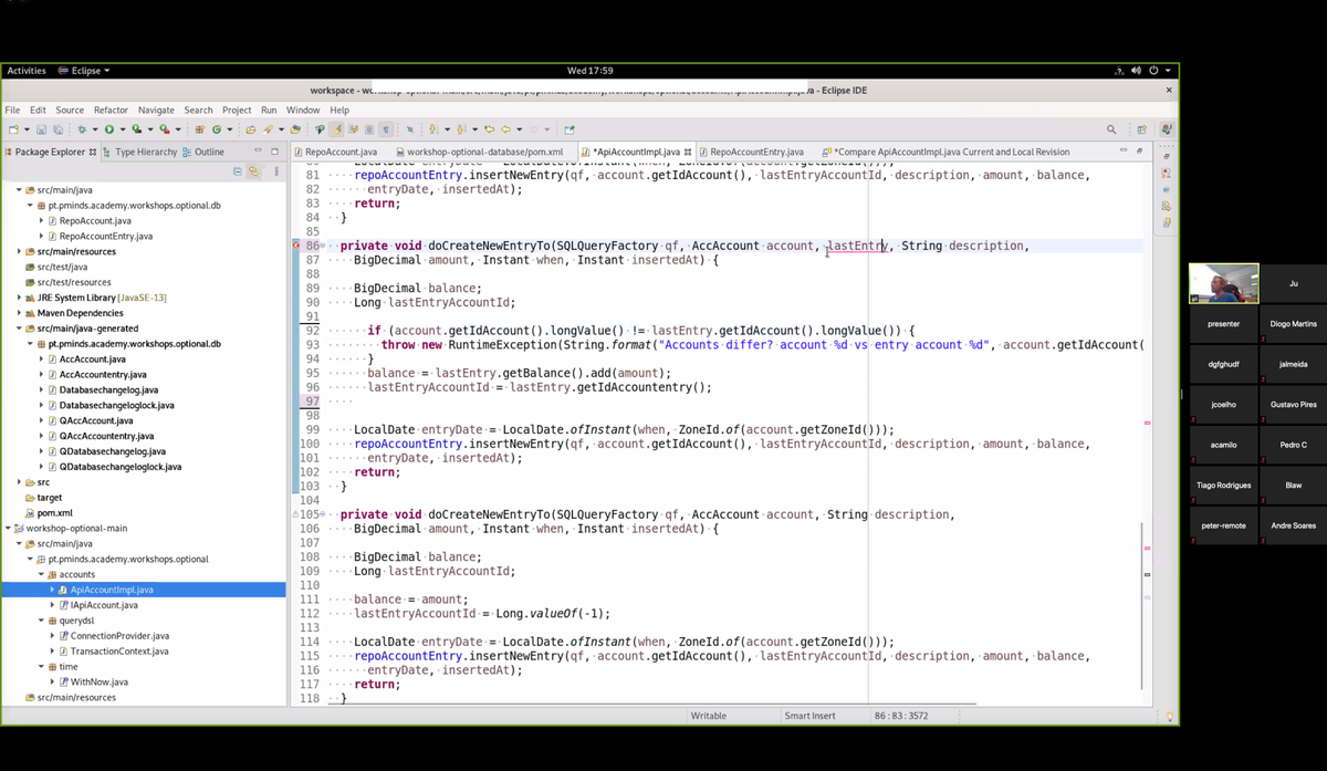PremiumMinds's tweet photo. We're always eager to increase our knowledge and working remotely should not stop us from doing it.

Gil Brandão hosted our latest Premium Academy session where he shared with our developers his views about the usage of Java Optional class. #Java #programming https://t.co/Vw2F0fZ8rr