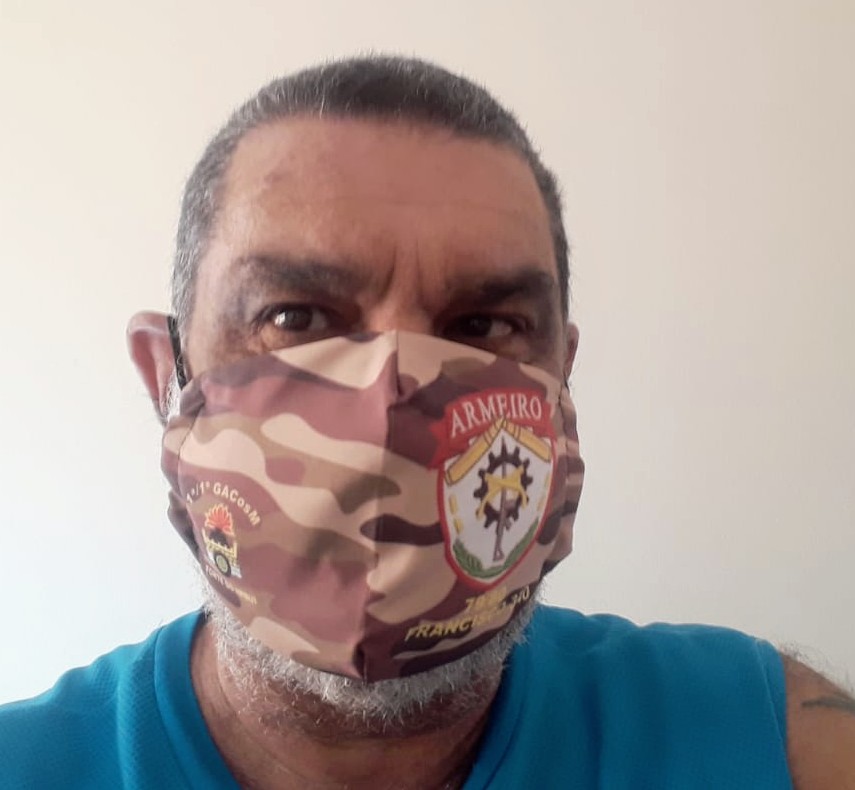 artdecosta's tweet photo. Mais 1 Veterano Artilheiro de Costa satisfeito com suas máscaras personalizadas:

* Vet Art de Costa SD Francisco Olimpio Lopes Sardinha -  (Mat Bel) - Turma 79 - 1ª Bateria do 1°Grupo de Artilharia de Costa Motorizado e Forte Imbuí (1ª/1°GACosM - FI) Unidade já extinta,🔰💣💥💥 https://t.co/nmKgILzvdn