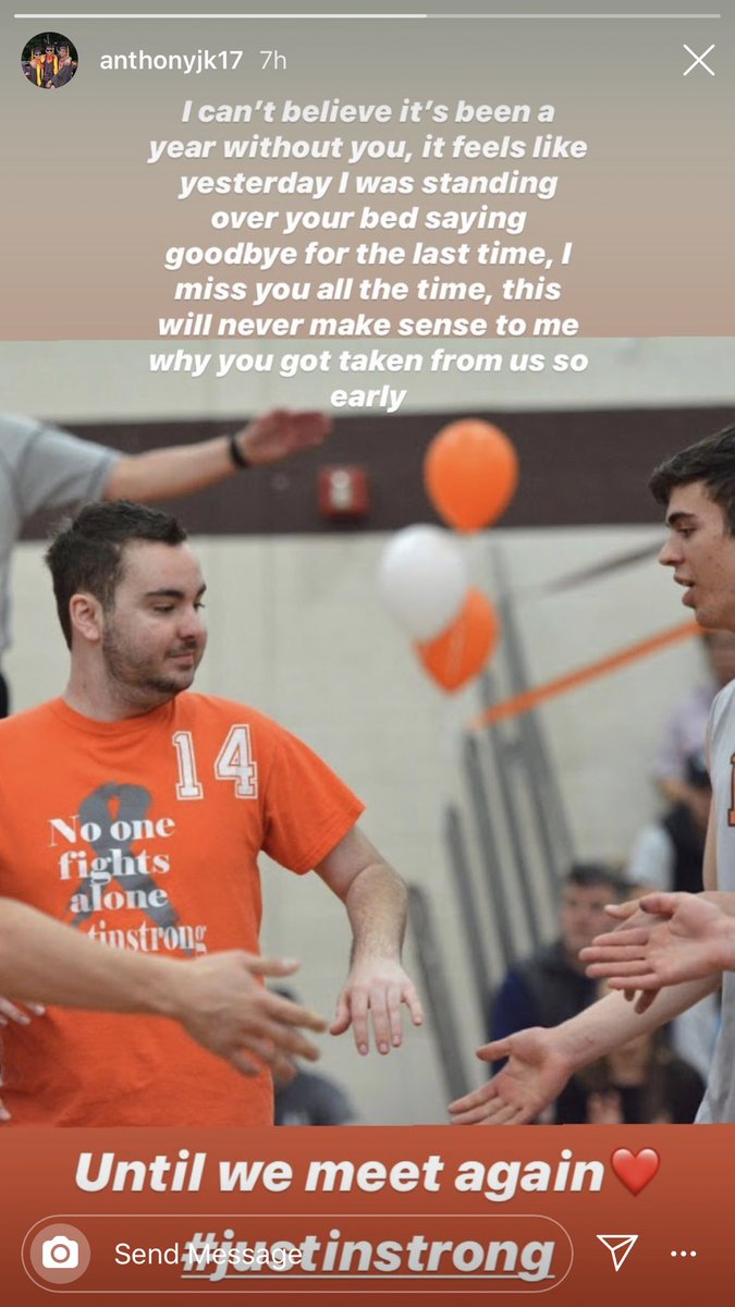 AgawamVBa11's tweet photo. A Sad Day for our Agawam Vball Family, but we know Justin is smiling down on us from Heaven. Our boys were set to dedicate their season to him and retire #14 jersey in his honor. We love and miss our brother. We are forever #JustinStrong 💪🏻❤️🏐 #NeuroSwag #14 #MayWeAll #Family https://t.co/lWcLt5v3se
