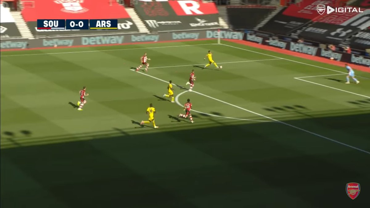 Ball nicely controlled inside the box. The pace of Aubameyang left defenders 5-6 yards.