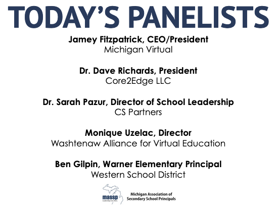massp's tweet photo. Today's Leader2Leader is up and running.  We have a great panel previewing many awesome free resources @MichiganVirtual has developed. https://t.co/x09sgazA5t
