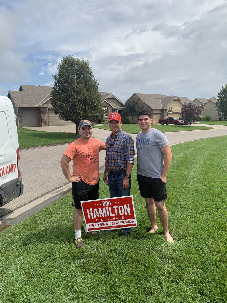HamiltonforKS's tweet photo. Great visiting with folks in Newton this morning! We're in Wichita and Hutchinson next! Send in a plumber to drain the swamp! #kssen #ksleg https://t.co/FbEgSbhcRu