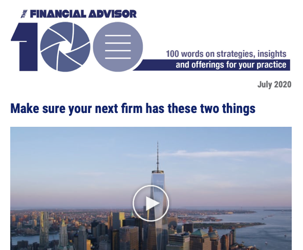 Our July issue has officially arrived! This month we feature the two things your next firm needs, key advice for selecting and implementing software, the fallacy of the big upfront check, and much, much more. Read the full issue here. #financialadvisors

email.thefinancialadvisor100.com/q/17VCsBr6hrX3…