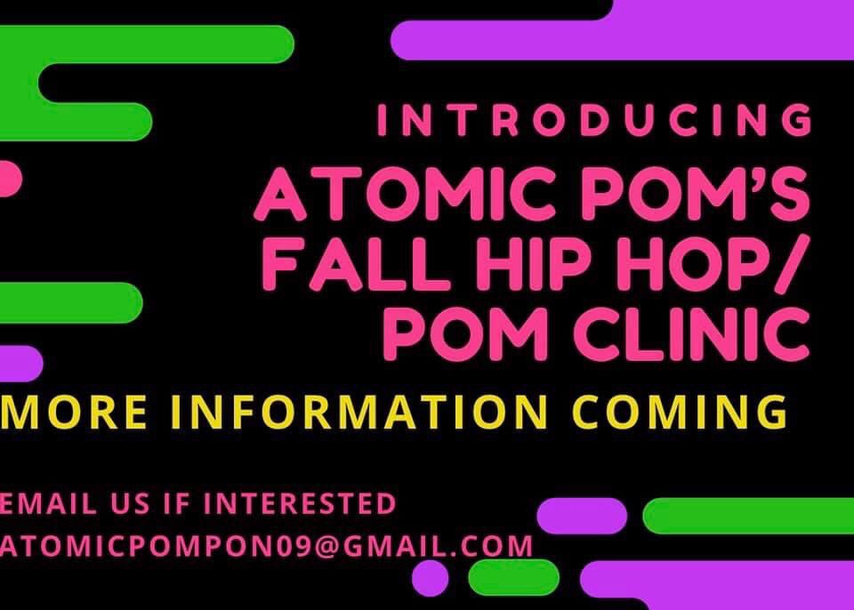 AtomicPompon_'s tweet photo. Atomic is excited to announce  that we will be having a combined Hip Hop AND Pom Clinic this year! We are prepared and have accommodations for any phase that the State of Michigan is in for this clinic. More updates to come. Please email us if you are interested in attending! https://t.co/OxWWULROt1