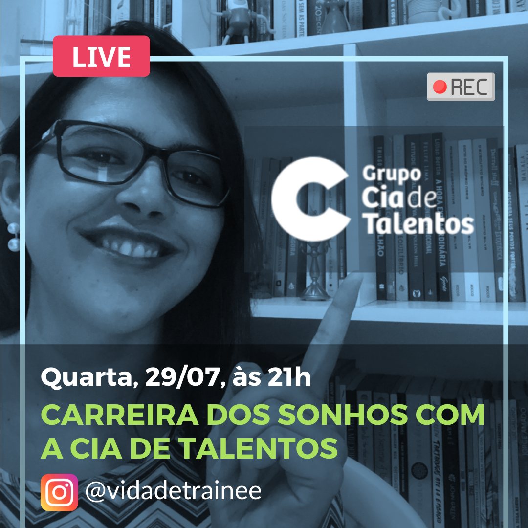 Quarta é dia de LIVE no Vida de Trainee! Irei bater um papo com a <a href="/ciadetalentos/">Cia de Talentos</a> sobre os resultados da pesquisa Carreira dos Sonhos. 🤩  Às 21h, no perfil do VT no Instagram #vidadetrainee #livesdovt #carreiradossonhos #empresadossonhos #ciadetalentos