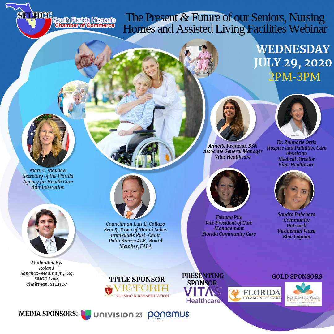 Today, Wednesday July 29th Our Vice President of Care Management, Tatiana Pita will be presenting at the SFLHCC - The Present and The Future of Our Seniors, Nursing Homes and Assisted Living Facilities Webinar. Register at sflhcc.com/details/97