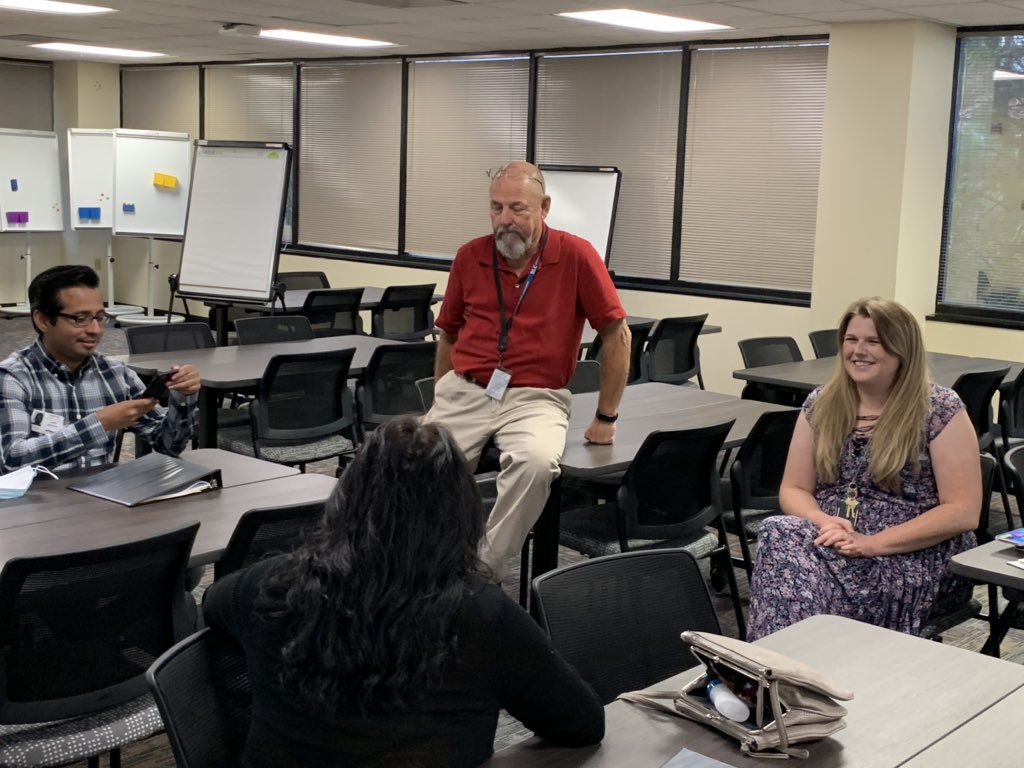 ARomanoECISD's tweet photo. @EcisdTalented Gear Up 2020 with our Odessa Pathway to Teaching Summer Cohort in person! 🙌@EctorCountyISD @TeachOdessaTX Let’s kick off this training with Charades! 😁👏 What a talented group!! #ECISDTalented #TeamECISD @MasonaterECISD @lfoot56 https://t.co/6olwB20fcC