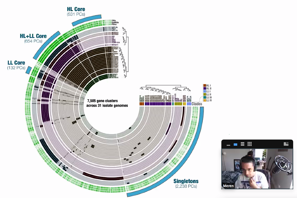 Jsevereyn's tweet photo. Any day is good to learn something about #MicrobialOmics , as for today, thanks to @merenbey for the comprehensive presentantion on #pangenomics basics, significance, application and interpretation https://t.co/bBN9sAZYJc