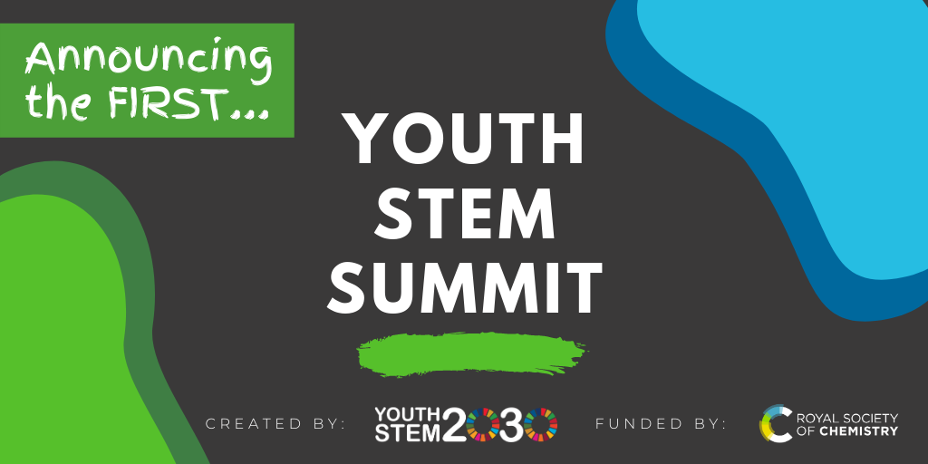 It's official!  Thanks to support from <a href="/RoySocChem/">Royal Society of Chemistry</a>, we're having our first YOUTH STEM SUMMIT! 🎉

This event will bring together youth to be INSPIRED 💫, gain SKILLS ⚙️, and take ACTION ⚡️.

Opportunities to get involved open tomorrow!

Find out more ⬇️
youthstem2030.org/news/announcin…