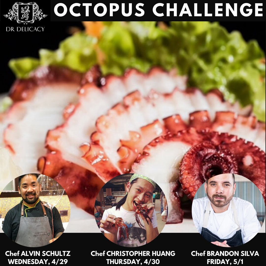We asked our talented chef partners to show us how they would use various DR Delicacy ingredients to cook for themselves, friends, &amp; family. The result, 3 CHALLENGES, 8 CHEFS, and a wave of support!  MEAL KITS and full recipe on our website!!! 
#chefkit  #octopus #chefchallenge
