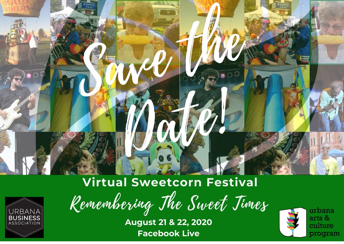 urbanabusiness's tweet photo. Join us and the Urbana Arts and Culture Program for a VIRTUAL celebration of the Urbana Sweetcorn Festival, Remembering the Sweet Times! 
 ❤️ https://t.co/CosQrpIaX4