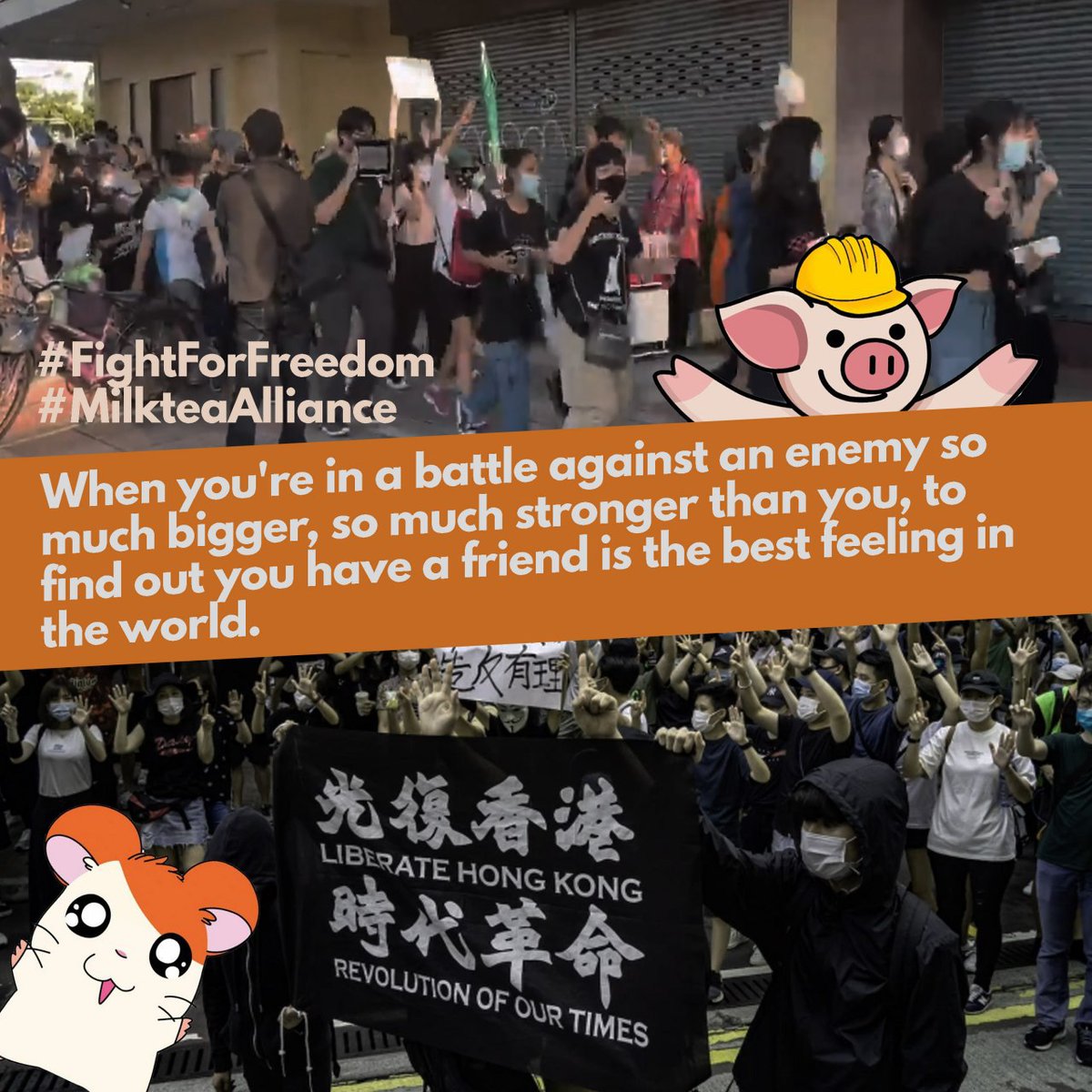 AndyOn72481759's tweet photo. #hk #hongkong #thailand #thai #fightforfreedom #milkteaalliance #hamtaro #lipig https://t.co/YnFC85PfHx