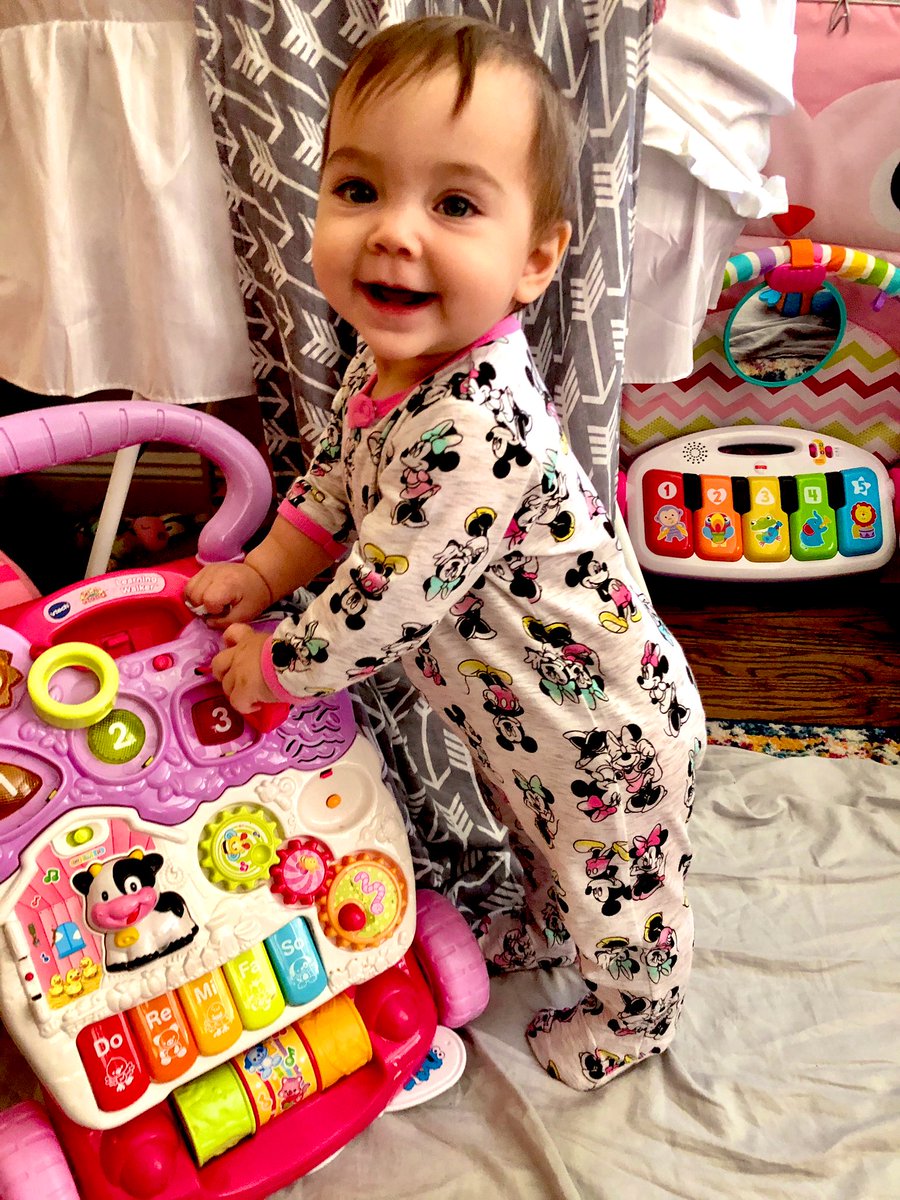 TobinDeanna's tweet image. At #9mos+ Isabel is very busy playing the keyboard🎹, reading to animal friends🐰, learning to walk, etc. &amp;amp; taking phone calls if time permits. Daddy calls her BusyBel.💗 #busybel⚙️ #babybel💕 #loveherso💜