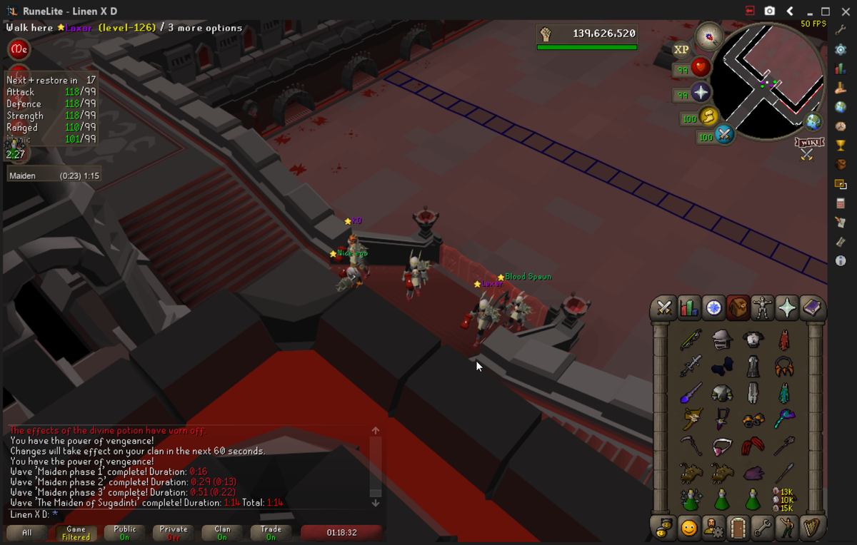 Hero_PvM's tweet photo. Another congratulations to the same team with Linen and Rusty on tying the Maiden World Record at 1:14! https://t.co/PuuDC7xwkO