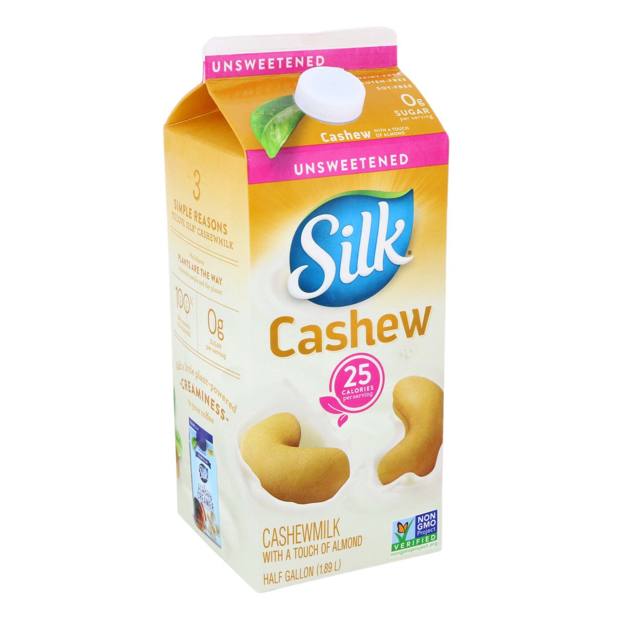Silk Cashew Milk - 25cals per cupJordan’s Skinny Syrups (i found these for a lot cheaper at like TJ Maxx sooo) - 0calsblend with ice make a fire milkshake 