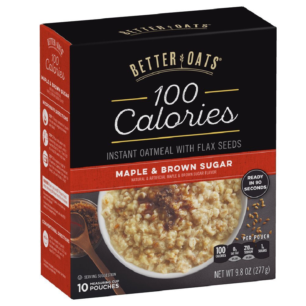 Better Oats Oatmeal (maple and brown sugar is the best imo) - 100calsLight and Fit Yogurt (this brand/line specifically has so many fire flavors that don’t make me miss dessert) - 80cals