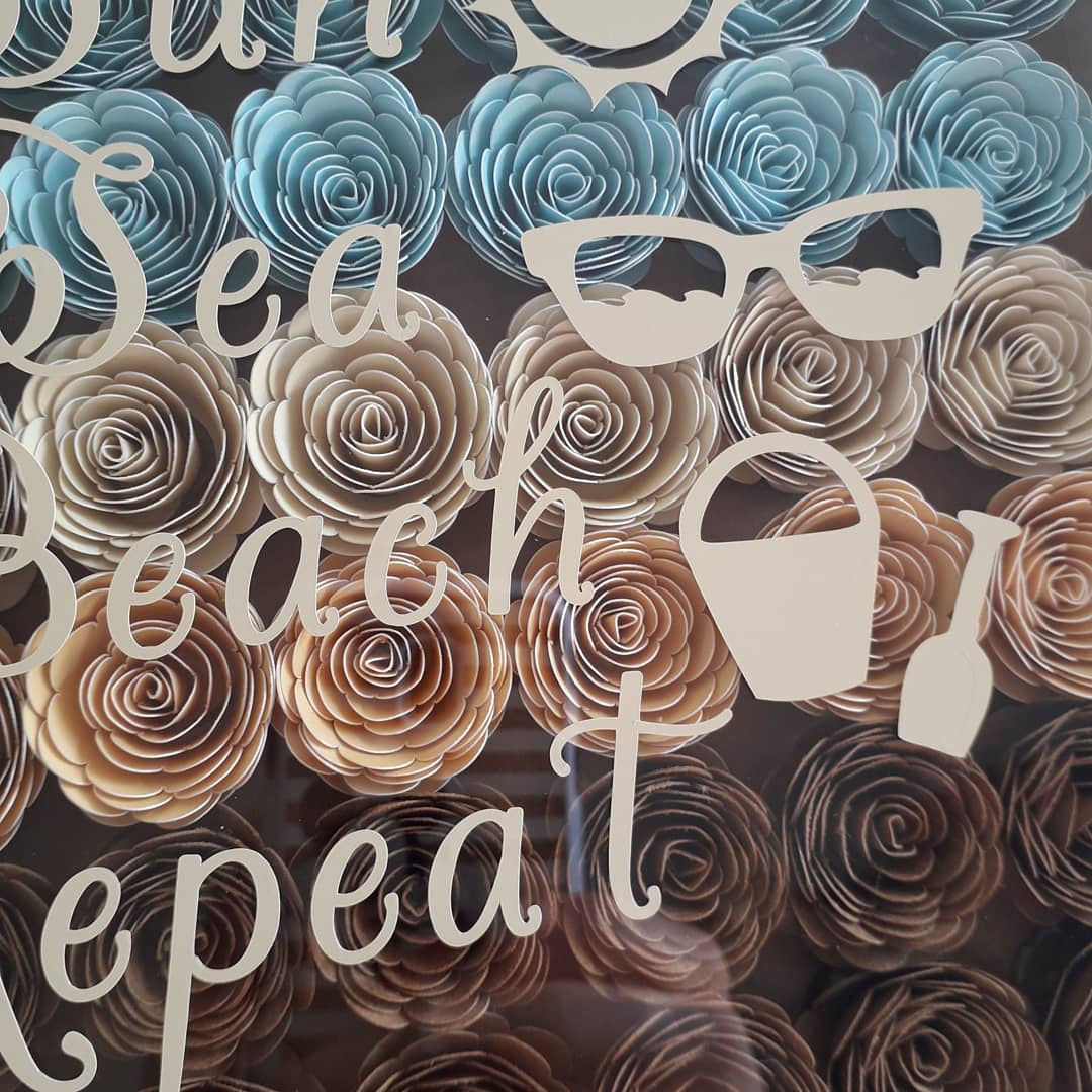 cardsbychrissie's tweet photo. Following on from my earlier post on 23rd July, finally got to add the phrase on the shadow box today , along with cutting and turning yet more flowers 😊
#rolledflowershadowbox
#rolledflowers
#shadowframe
@officialcricut
@CricutUK
@Hobbycraft_WAT https://t.co/QNc8I5yCZP
