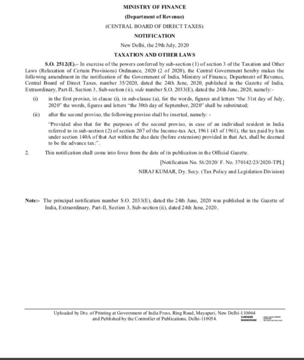 Taxsolutionss's tweet photo. #CBDT #extendedduedate for filing of #ITR for #AY2019-20 to 30th Sep 2020.
#duedateextended
#incometax https://t.co/hXHO2nfhoG