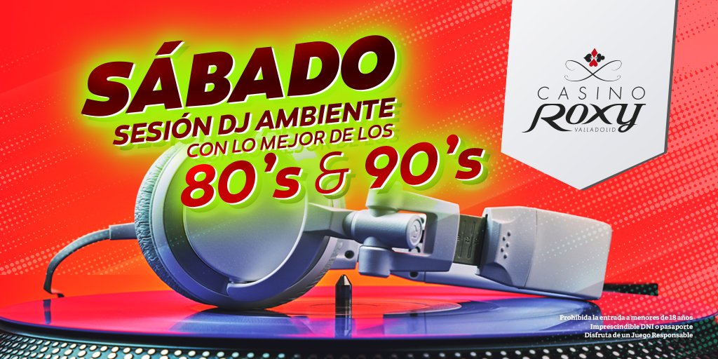 Este SÁBADO ven a #CasinoRoxy y disfruta de una noche diferente. A partir de las 00:00h tendremos sesión de la mejor #música de los 80's y 90's con Dj. 🎧

Disfruta de un espacio único en #Valladolid. ¡Ven al Roxy!

#Valladolid
#ocioenvalladolid
#casinoroxyvalladolid